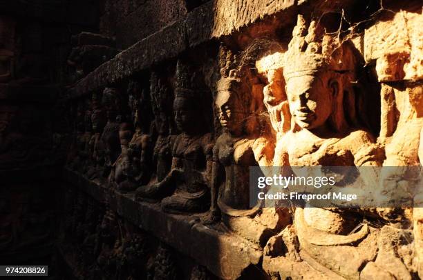 terrace of the leper king, siem reap, cambodia - mage stock pictures, royalty-free photos & images