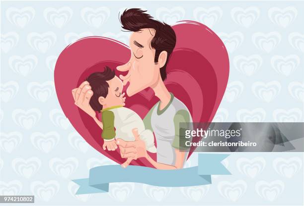the father's day (kiss) - genderblend2015 stock illustrations