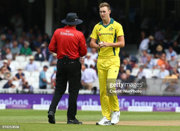 Billy Stanlake of Australia during One Day International Series match between England and Australia at Kia Oval Ground, London, England on 13 June...
