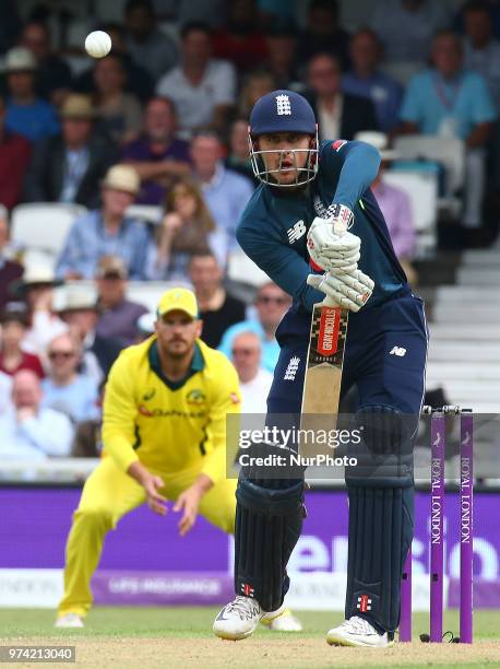 England's Alex Hales during One Day International Series match between England and Australia at Kia Oval Ground, London, England on 13 June 2018.