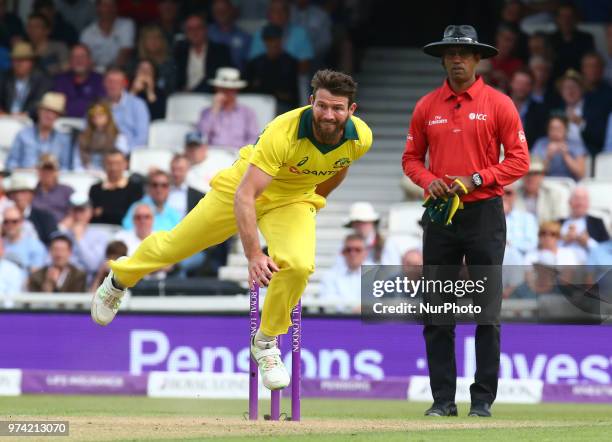 Michael Neser of Australia during One Day International Series match between England and Australia at Kia Oval Ground, London, England on 13 June...