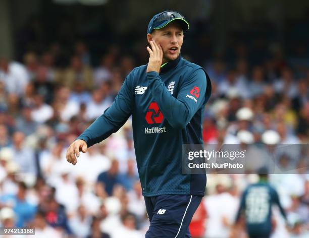 England's Joe Root during One Day International Series match between England and Australia at Kia Oval Ground, London, England on 13 June 2018.