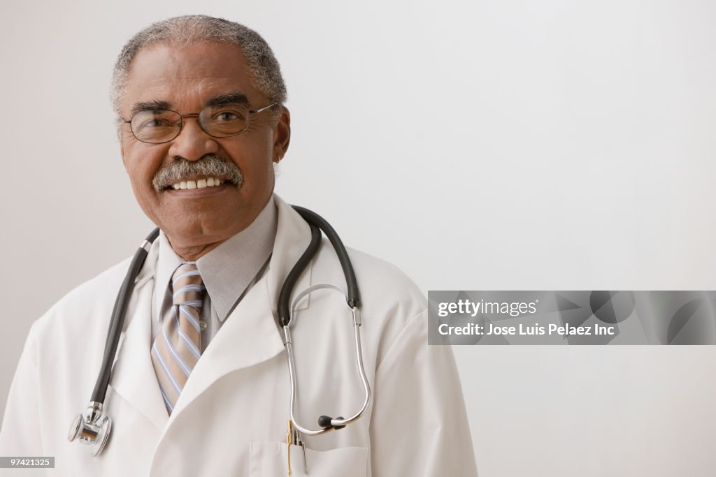African doctor smiling