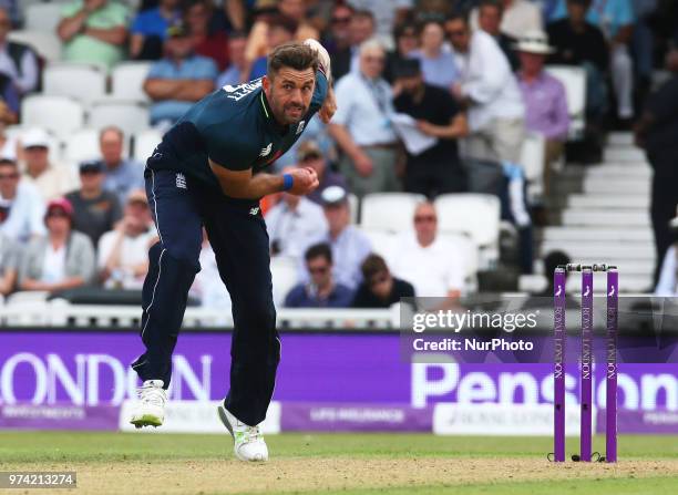 England's Liam Plunkett during One Day International Series match between England and Australia at Kia Oval Ground, London, England on 13 June 2018.