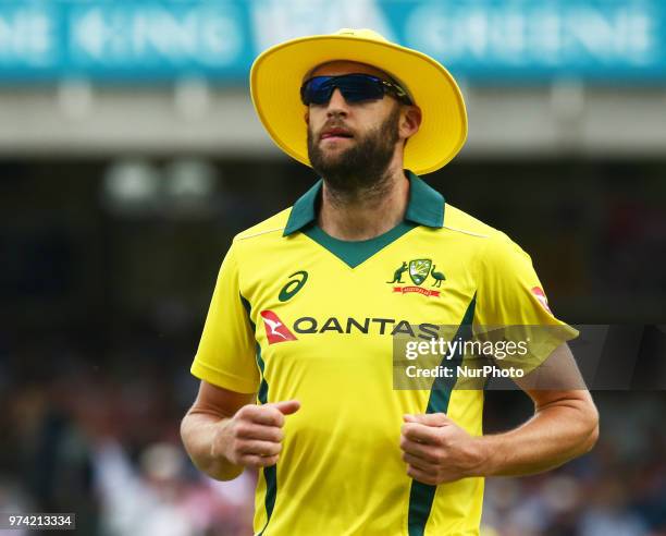 Andrew Tye of Australia during One Day International Series match between England and Australia at Kia Oval Ground, London, England on 13 June 2018.