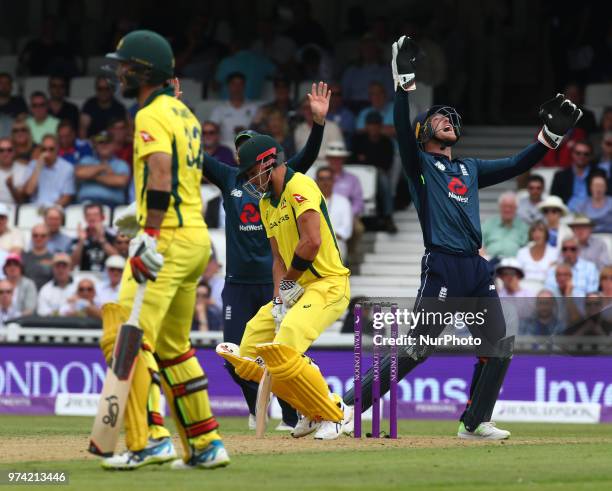 England's Jonny Bairstow during One Day International Series match between England and Australia at Kia Oval Ground, London, England on 13 June 2018.