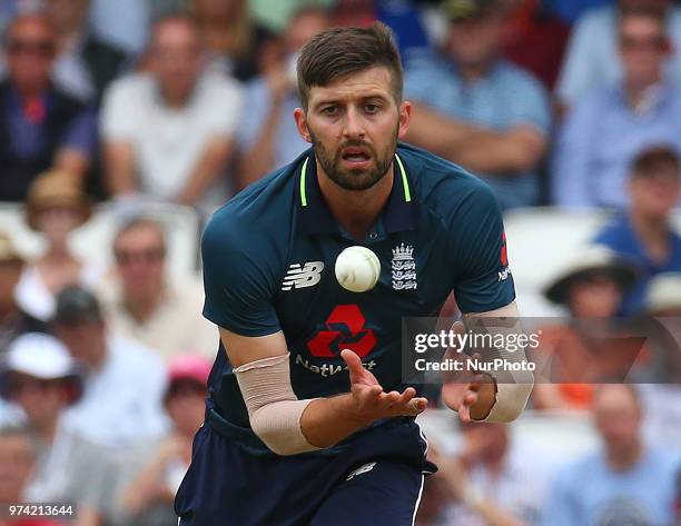 England's Mark Wood during One Day International Series match between England and Australia at Kia Oval Ground, London, England on 13 June 2018.