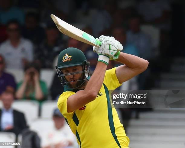 Andrew Tye of Australia during One Day International Series match between England and Australia at Kia Oval Ground, London, England on 13 June 2018.