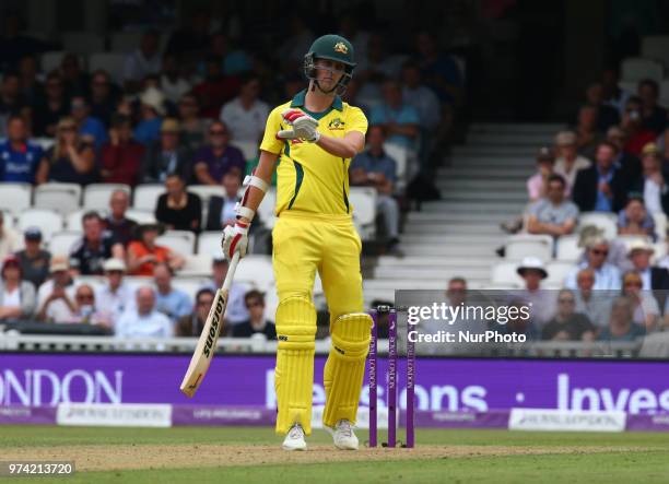 Ashton Agar of Australia during One Day International Series match between England and Australia at Kia Oval Ground, London, England on 13 June 2018.