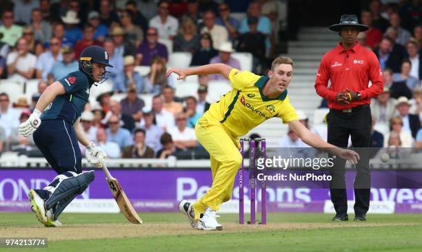 Billy Stanlake of Australia during One Day International Series match between England and Australia at Kia Oval Ground, London, England on 13 June...