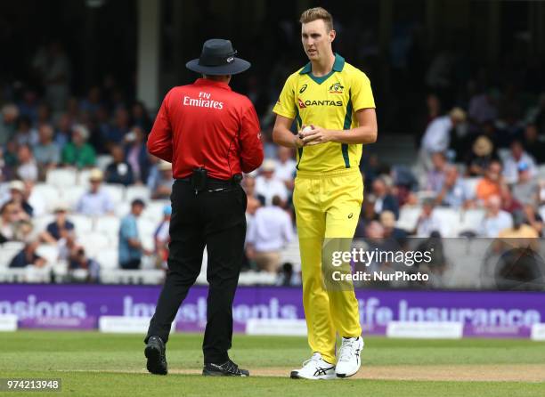 Billy Stanlake of Australia during One Day International Series match between England and Australia at Kia Oval Ground, London, England on 13 June...