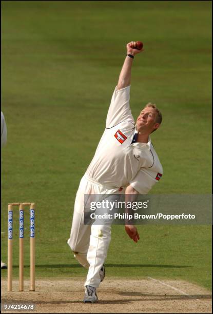 Richard Dawson bowling for Yorkshire during the Cheltenham and Gloucester Trophy match between Northamptonshire and Yorkshire at Northampton, 19th...