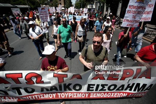 Anti-austerity rally in Athens, Greece on June 14, 2018 against the voting of the new multi bill.