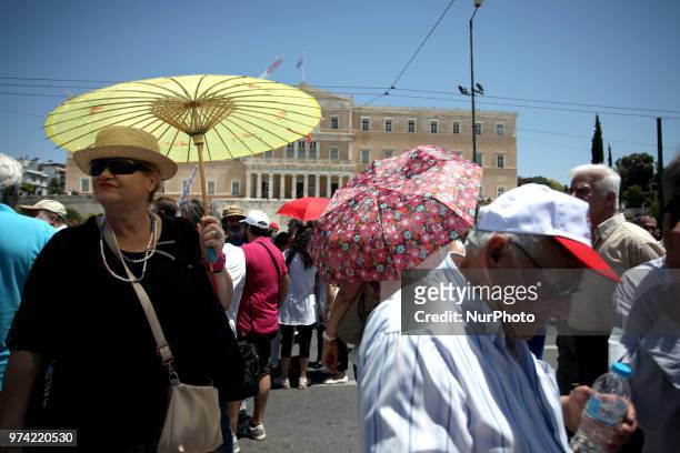 Anti-austerity rally in Athens, Greece on June 14, 2018 against the voting of the new multi bill.