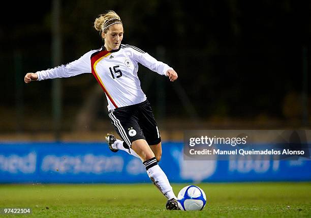 Laura Vetterlein of Germany in action during the women's international friendly match between Germany and USA on March 3, 2010 in La Manga, Spain....