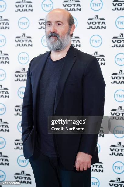 Spanish actor Javier Camara attend the 'Vota Juan' photocall at Palace Hotel on June 14, 2018 in Madrid, Spain.