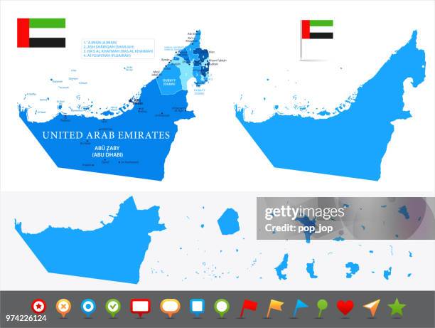 map of united arab emirates - infographic vector - united arab emirates flag map stock illustrations