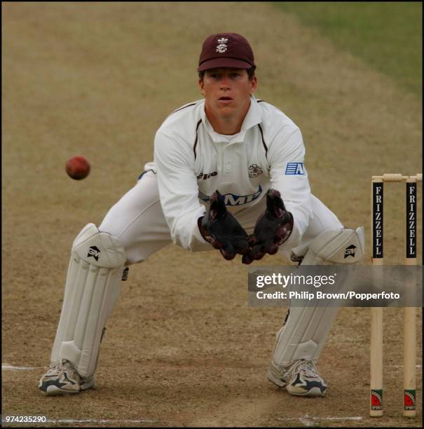 Surrey wicketkeeper Jonathan Batty takes a throw from the outfield during a Frizzell County Championship match in 2002. Batty spent 13 seasons at...