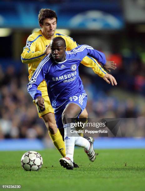 Lassana Diarra of Chelsea in action during the UEFA Champions League Group A match between Chelsea and PFC Levski Sofia at Stamford Bridge in London...