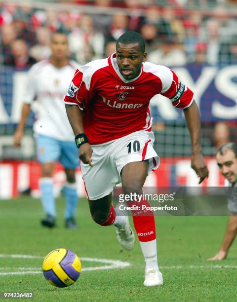 Darren Bent of Charlton Athletic in action during the Barclays Premiership match between Charlton Athletic and Aston Villa at The Valley in London on...