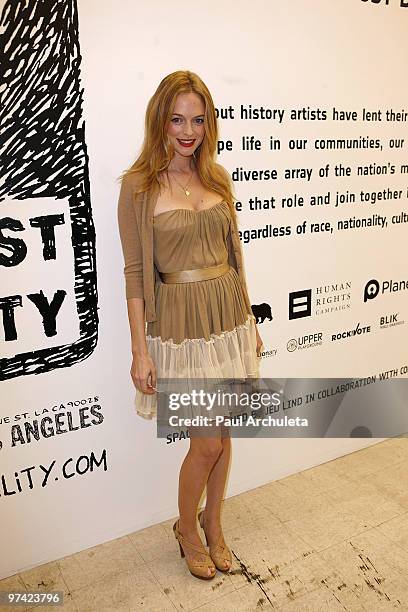 Actress Heather Graham arrives at the "ManifestEquality" Art Gallery And Performance Space - Opening Night Party at ManifestEquality on March 3, 2010...