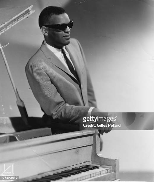 American singer, songwriter and pianist, Ray Charles , USA, 1956.