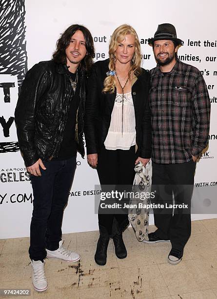 Cisco Alder, Daryl Hannah and Nick Alder attends the at ManifestEquality on March 3, 2010 in Hollywood, California.