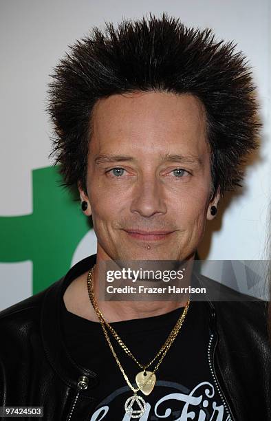 Musician Billy Morrison arrives at the 7th Annual Global Green USA Pre-Oscar held at the Avalon on March 3, 2010 in Hollywood, California.