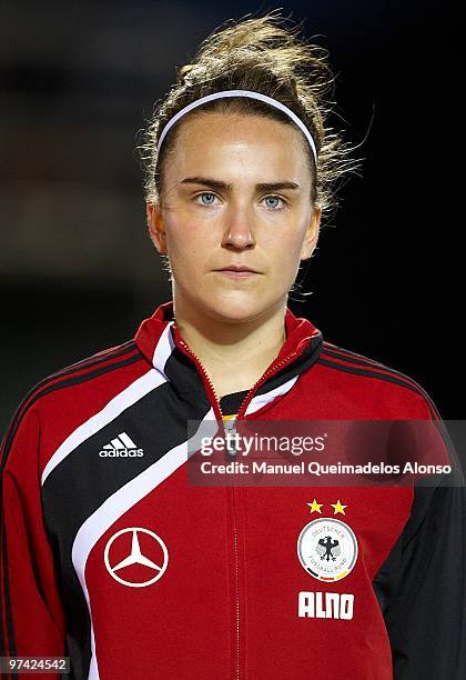 Valeria Kleiner of Germany looks on before the women's international friendly match between Germany and USA on March 3, 2010 in La Manga, Spain. USA...