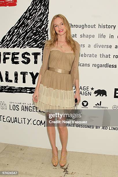 Heather Graham attends the ManifestEquality opening night party on March 3, 2010 in Hollywood, California.