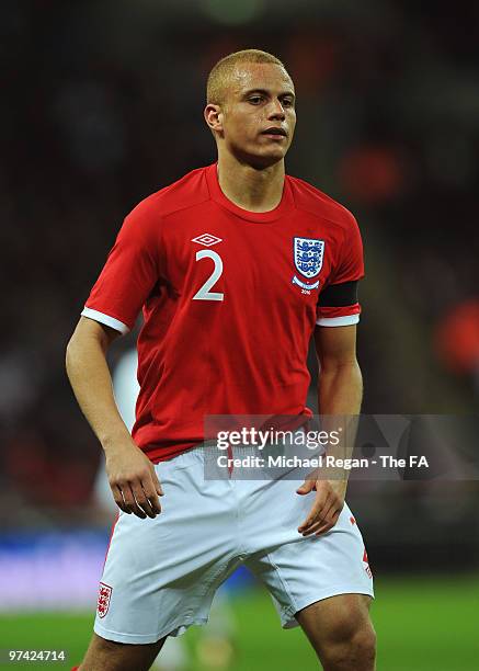 Wes Brown of England looks on during the International Friendly match between England and Egypt at Wembley Stadium on March 3, 2010 in London,...