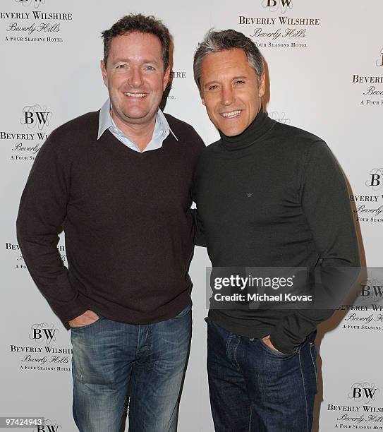 Personality Piers Morgan and actor Max Ryan attend the Pre-Oscar Poolside Party benefiting The Red Cross Haiti & Chile Relief Fund at the Beverly...