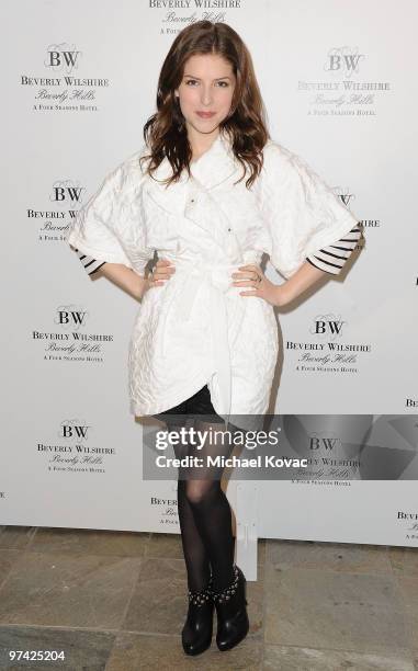 Actress Anna Kendrick attends the Pre-Oscar Poolside Party benefiting The Red Cross Haiti & Chile Relief Fund at the Beverly Wilshire - Four Seasons...