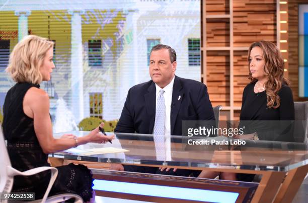 Chris Christie and Sunny Hostin on "Good Morning America," Thursday, June 14, 2018 airing on the Walt Disney Television via Getty Images Television...