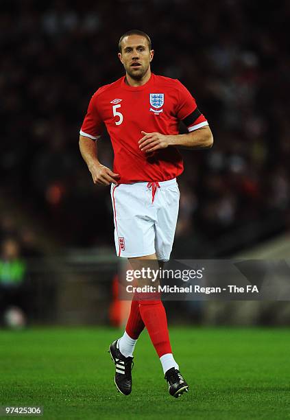 Matthew Upson of England in action during the International Friendly match between England and Egypt at Wembley Stadium on March 3, 2010 in London,...