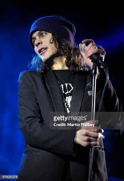 Ville Valo of Him performs on stage at the Festival Hall on 27th March 2008 in Melbourne, Australia.