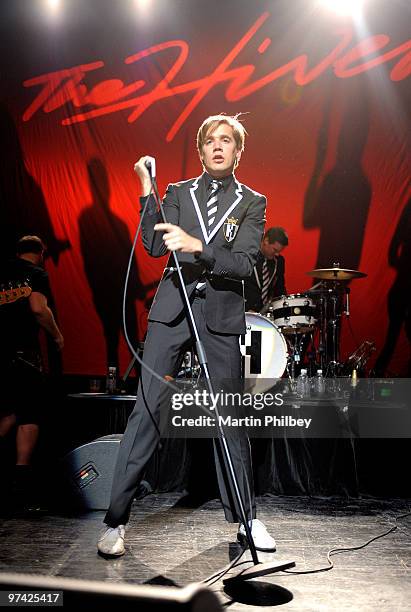 Howlin' Pelle Almqvist of The Hives performs on stage at Forum Theatre on 29th December 2008 in Melbourne, Australia.