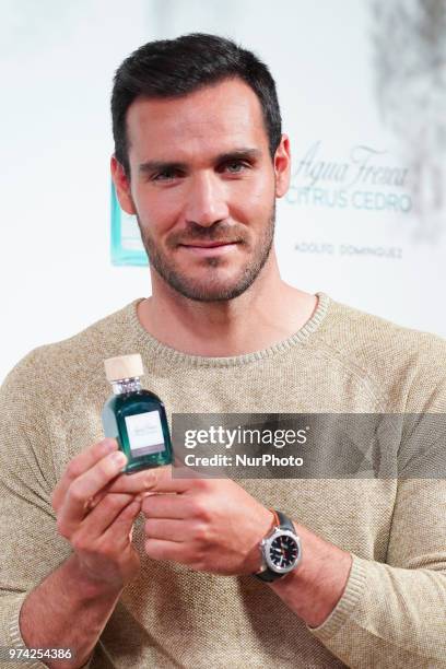 Spanish Olympic Medalist Saul Craviotto presents 'Agua Fresca Citrus Cedro' fragance by Adolfo Dominguez on June 14, 2018 in Madrid, Spain.