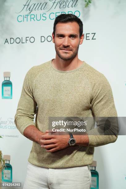 Spanish Olympic Medalist Saul Craviotto presents 'Agua Fresca Citrus Cedro' fragance by Adolfo Dominguez on June 14, 2018 in Madrid, Spain.