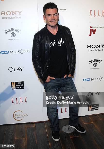 Actor Aiden Turner attends the official cocktail reception honoring "The Cove" Academy Award Nomination at Andaz Hotel on March 3, 2010 in West...