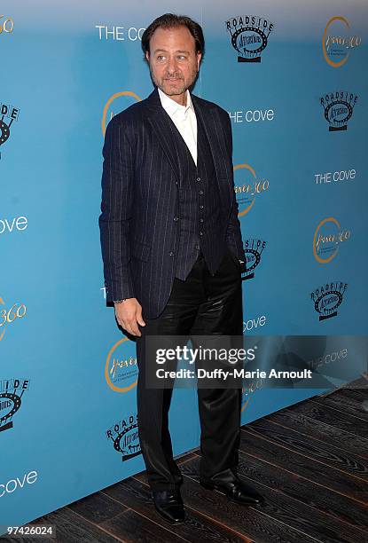 Fisher Stevens attends the official cocktail reception honoring "The Cove" Academy Award Nomination at Andaz Hotel on March 3, 2010 in West...