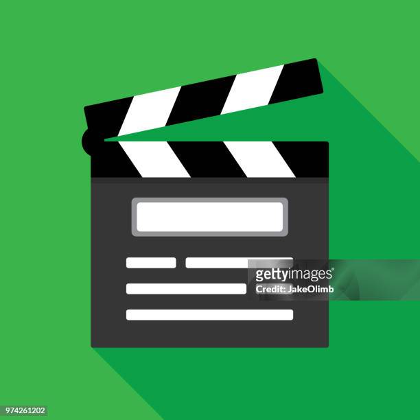 clapboard icon flat 2 - actress stock illustrations