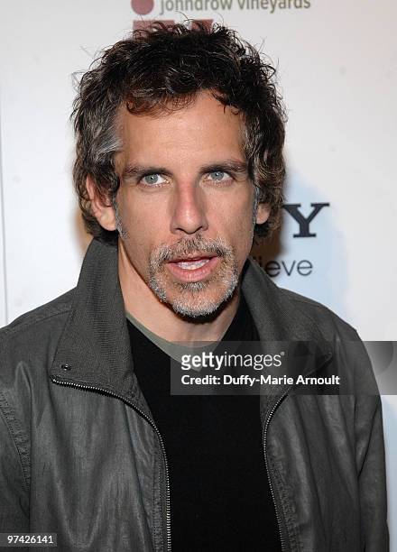 Actor Ben Stiller attends the official cocktail reception honoring "The Cove" Academy Award Nomination at Andaz Hotel on March 3, 2010 in West...