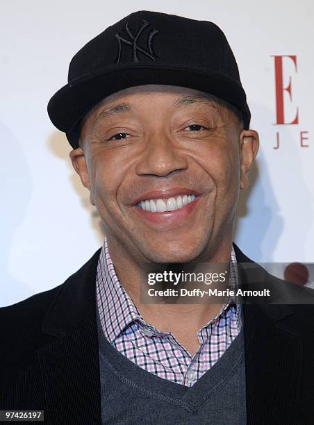 Mogul Russell Simmons attends the official cocktail reception honoring "The Cove" Academy Award Nomination at Andaz Hotel on March 3, 2010 in West...