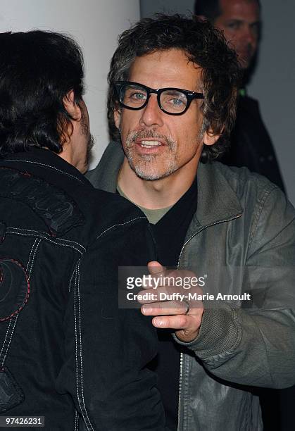 Actors Clifton Collins Jr. And Ben Stiller attend the official cocktail reception honoring "The Cove" Academy Award Nomination at Andaz Hotel on...