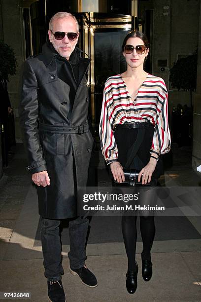 Pascal Greggory and Amira Casar attend the Balenciaga Ready to Wear show as part of the Paris Womenswear Fashion Week Fall/Winter 2011 at Hotel...