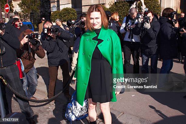 Marie Josee Croze attends Balenciaga Ready to Wear show as part of the Paris Womenswear Fashion Week Fall/Winter 2011 at Hotel Crillon on March 4,...