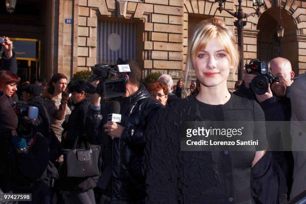 Melanie Laurent attends Balenciaga Ready to Wear show as part of the Paris Womenswear Fashion Week Fall/Winter 2011 at Hotel Crillon on March 4, 2010...