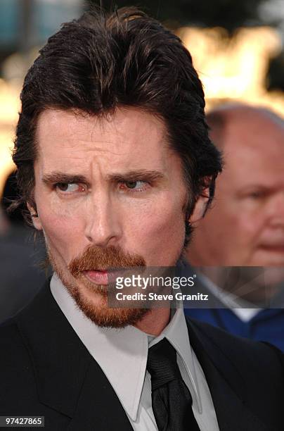 Actor Christian Bale arrives on the red carpet of the 2009 Los Angeles Film Festival's premiere of "Public Enemies" at the Mann Village Theatre on...