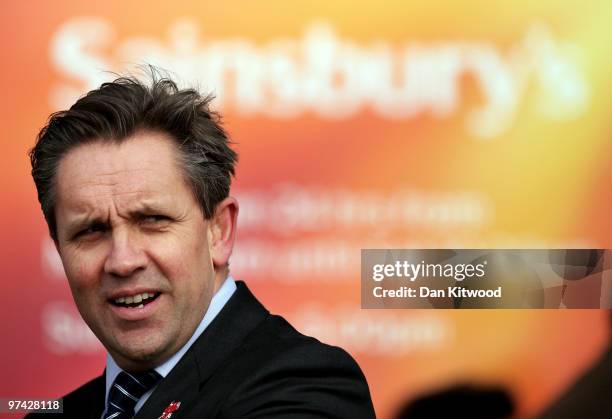 Of Sainsbury's Justin King prepares to greet South African President Jacob Zuma to a store in North Greenwich on March 4, 2010 in London, England.